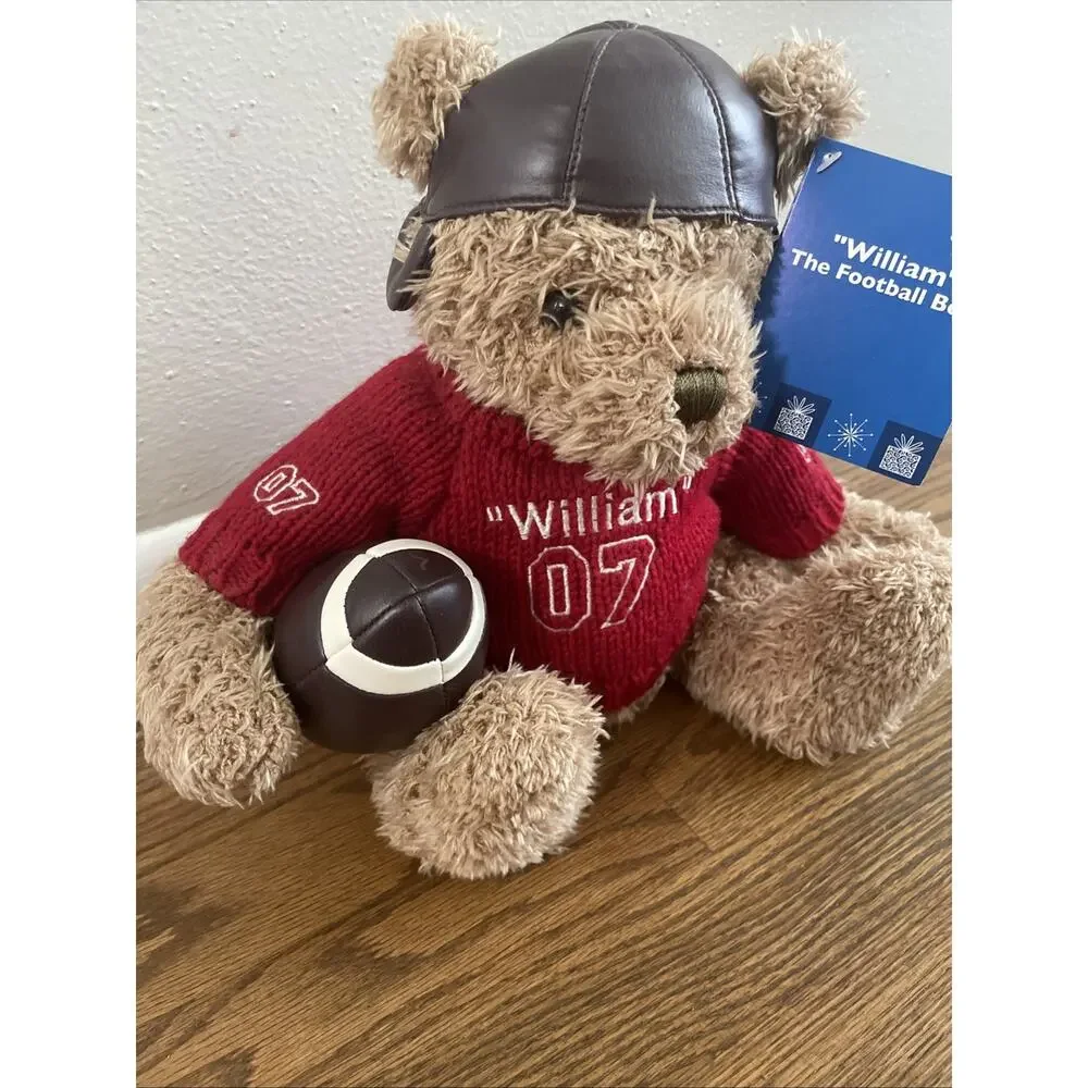 Vintage Wal-Mart William The Football Bear Teddy Bear Plush Red Sweater #7 NWT